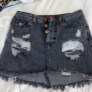 Boutique black jean skirt